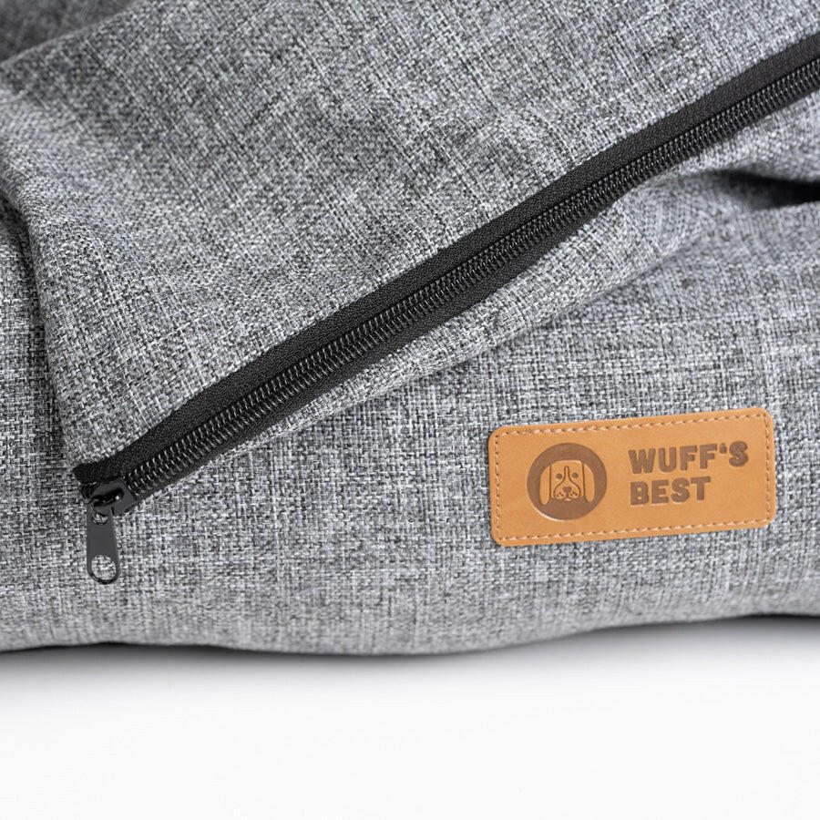 Hundebett mit hohem Rand "Nordic" (grau) Kissen mit Reissverschluss