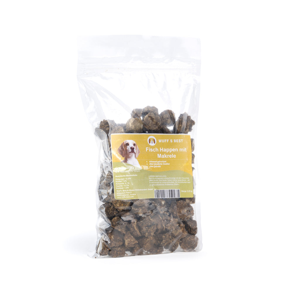 Fisch Happen mit Makrele - Belohnung für Hunde (250g)