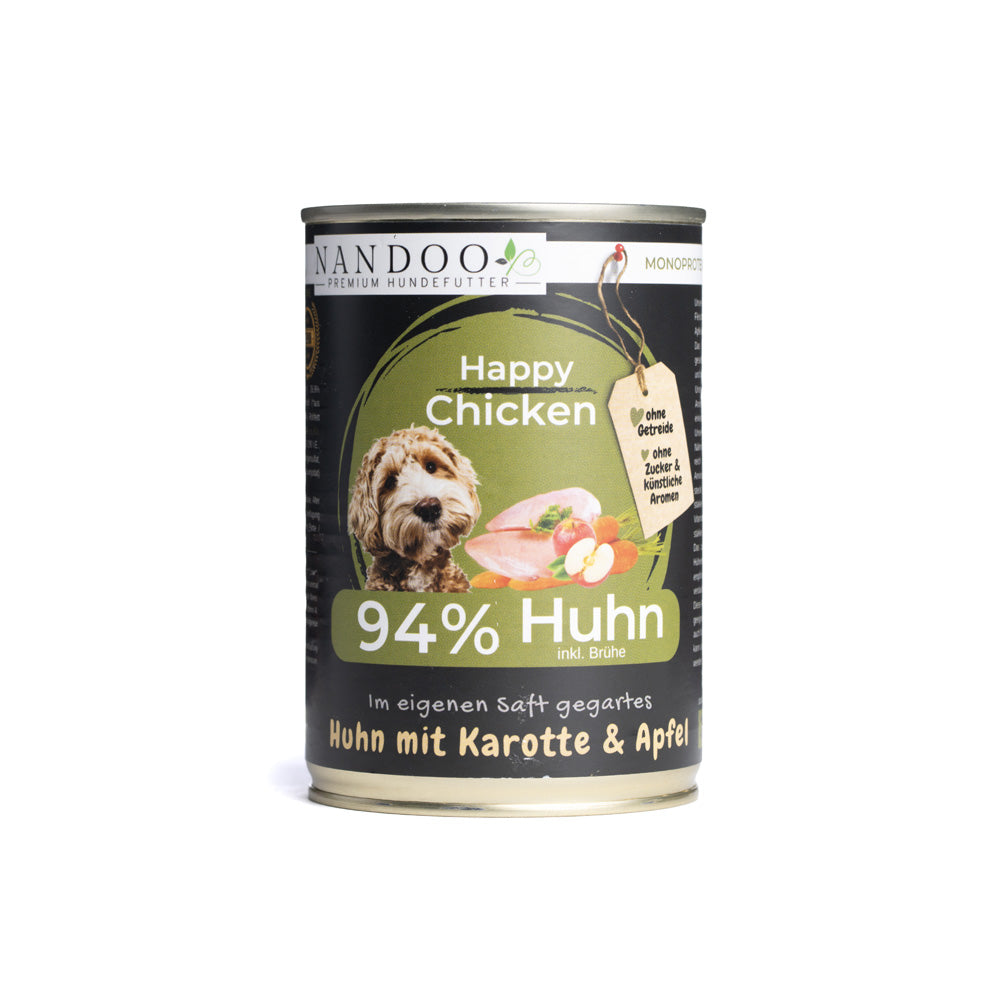 Nassfutter Huhn mit Karotte & Apfel (400g oder 800g Dose)