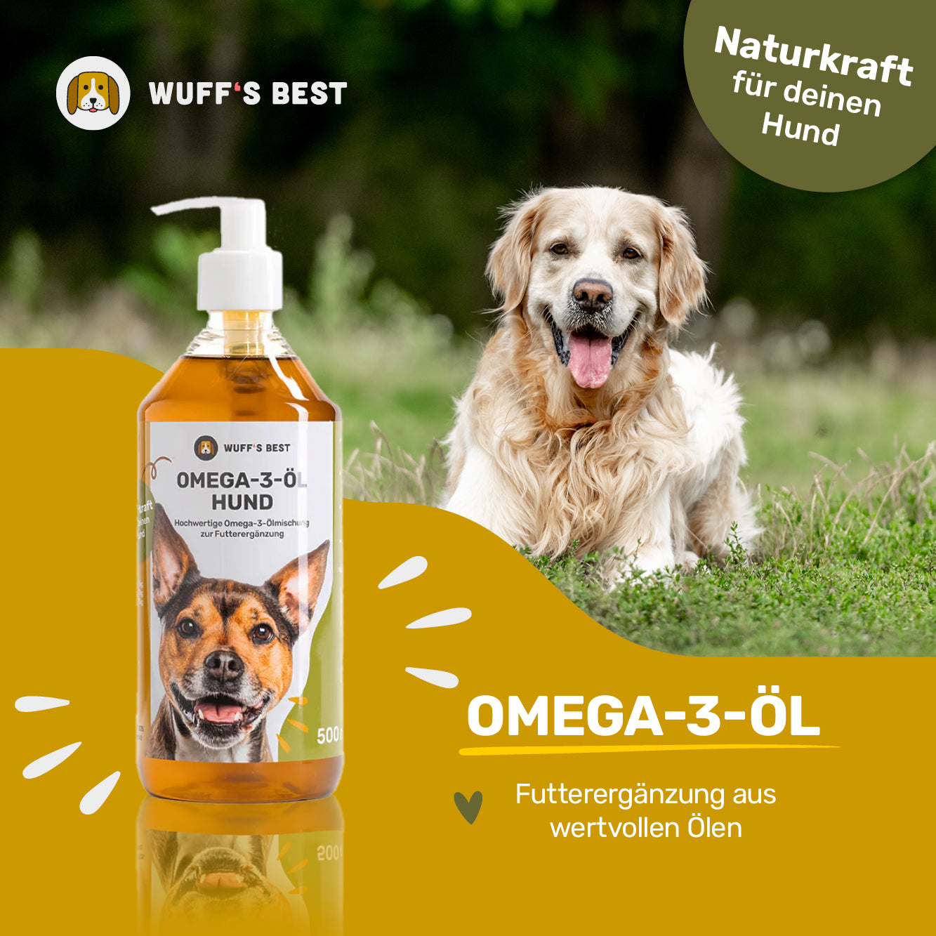 Omega-3-Öl Hund  (500ml Flasche)