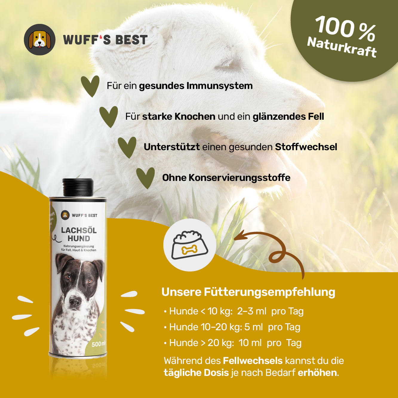 Lachsöl Hund (500ml)