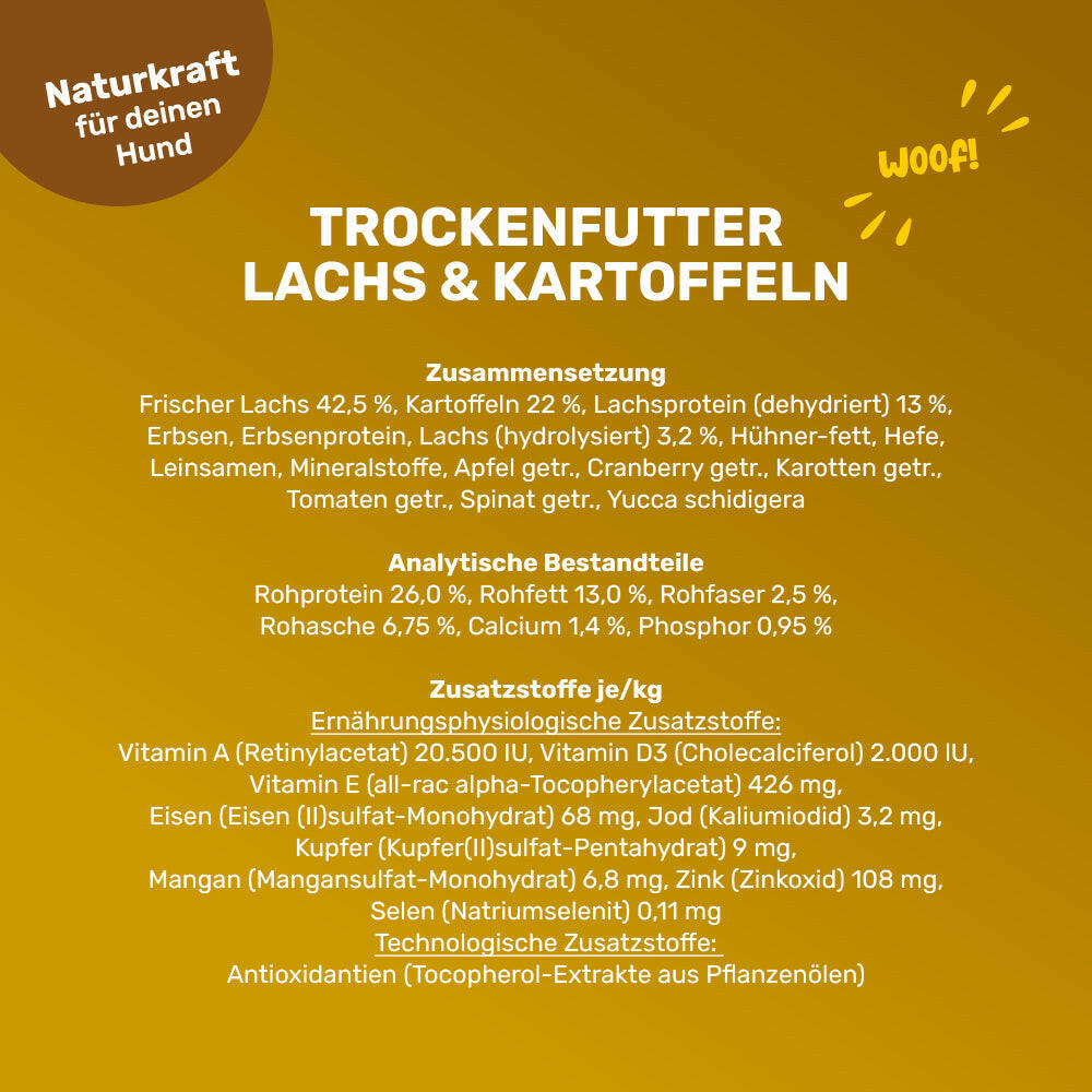 Hundefutter Lachs Kartoffel für ausgewachsene Hunde – Wuff's Best
