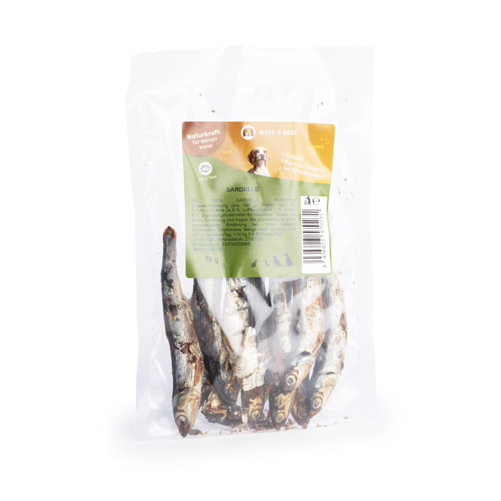 Getrocknete Sardellen für Hunde (70g oder 1.000g)