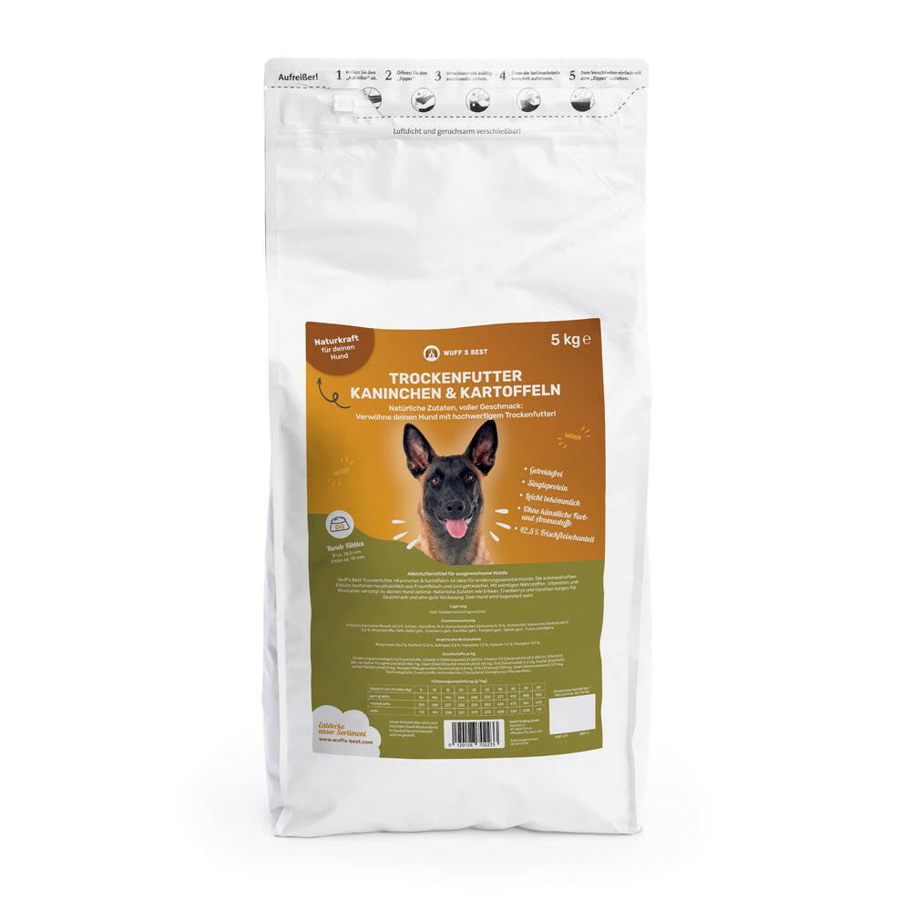 Trockenfutter mit Kaninchen und Kartoffeln – Wuff's Best