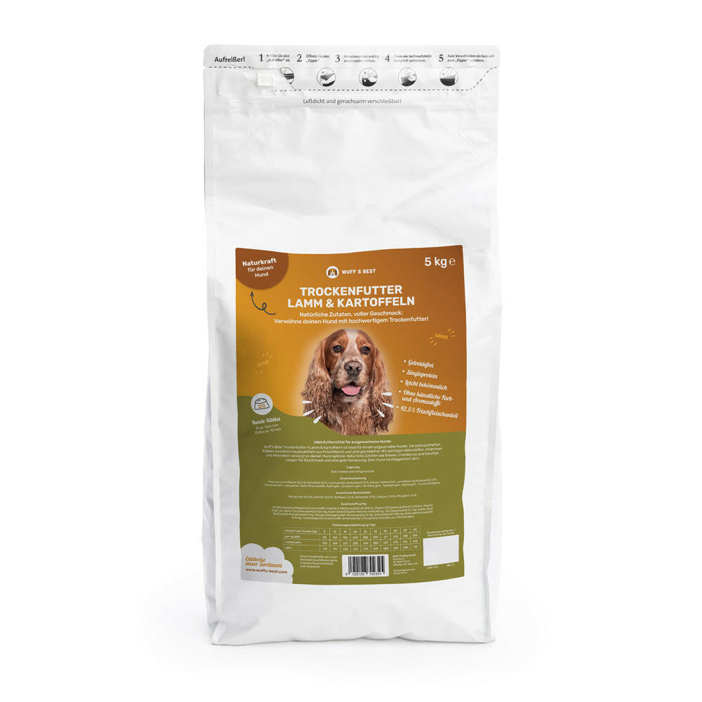 Hundefutter Lamm & Kartoffeln - in 3 Packungsgren  Wuff's Best